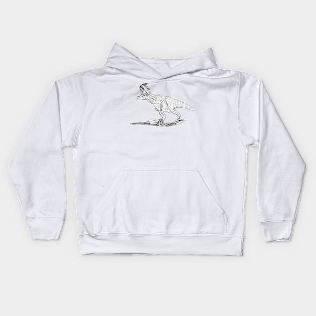 Horned Theropod Kids Hoodie by zody